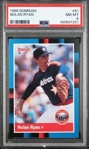 1988 Donruss #61 Nolan Ryan PSA 8