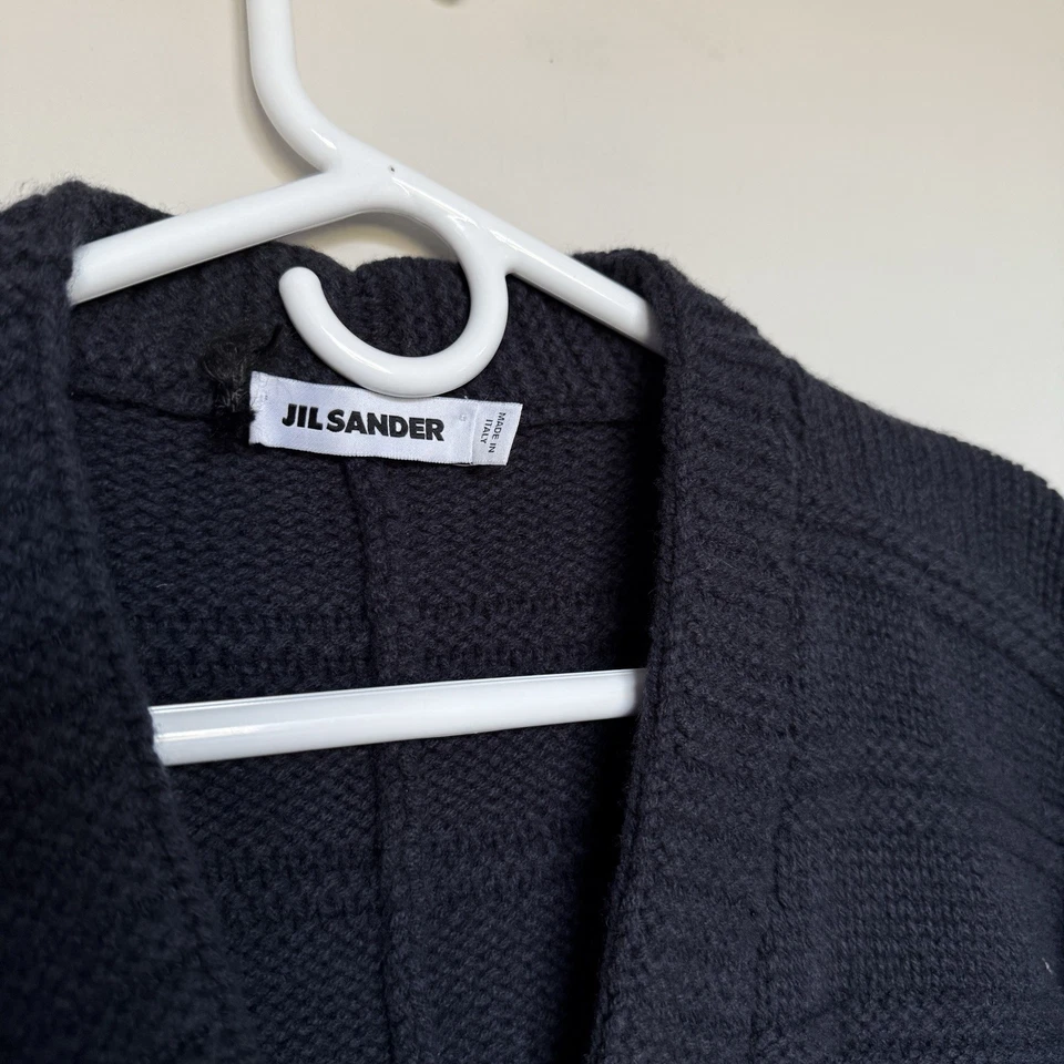 Jil Sander Mujer Cárdigan Suéter Chaqueta 40 100% Lana Manga Corta Silencioso Lujo Foto 4 de 4