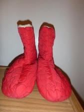 MICKEY MOUSE RED FUZZY BOOTIE SLIPPERS FOR ADULTS - SIZE LARGE 9-10
