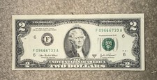 2003 $2 Dollar Bill with RARE 666 Sequence And Misprint Darker 6