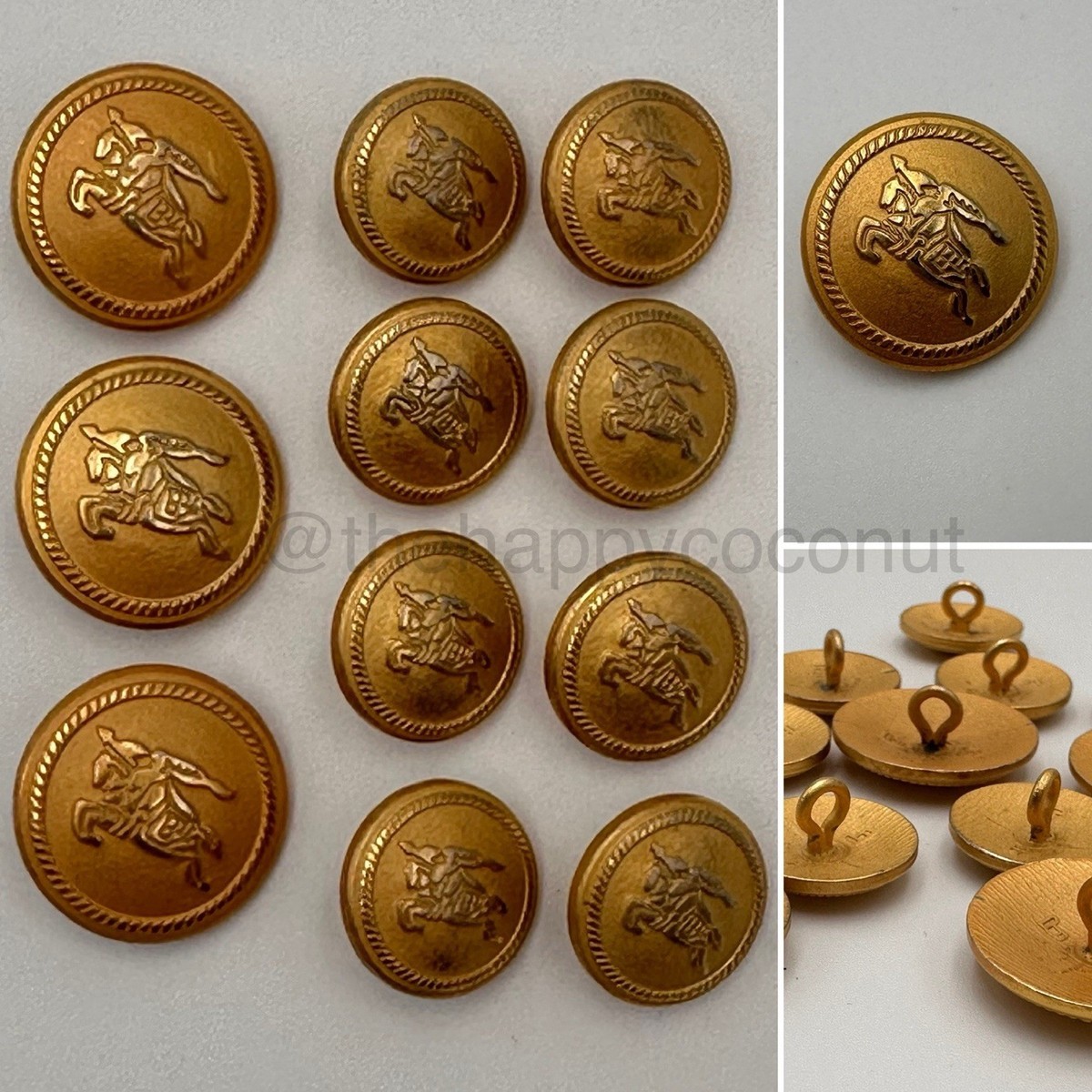 BURBERRY BLAZER REPLACEMENT BUTTONS GOLD TONE VINTAGE PRORSUM