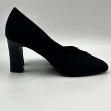 NEW Next Forever Comfort Ladies Black Suede Effect Cube Heel Court Shoes Size 6