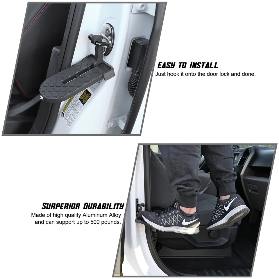 1PC Folding Car Door Latch Hook Step Foot Pedal Ladder Fits Roof Truck Jeep SUV Foto 2 de 4