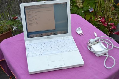 Apple iBook G3 A1005 12'' 900MHz 640MB 40GB PowerPC Mac OS X 10.2.8 + Netzteil