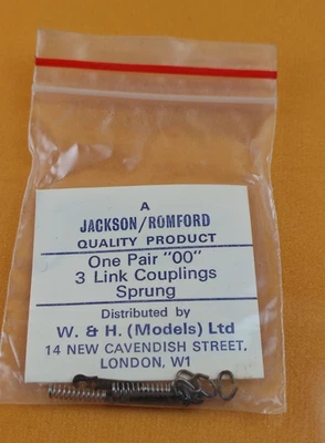 Jackson Romford OO Gauge 1 Pair of 3 Link Couplings - Sprung - Bagged