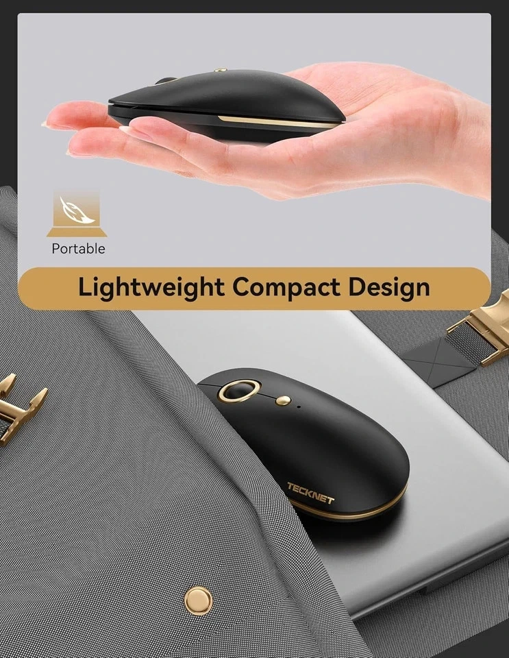 Computer Mouse, 2.4Ghz Silent USB-A Wireless Mouse, 4800 DPI Ambidextrous Quiet - Image 3 of 4