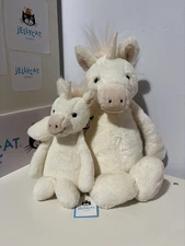 Jellycat Bashful Unicorn And Bashful Little Unicorn BNWT