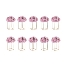 Gold Stand Wedding Centerpieces for Tables - 15.75in Tall Vases for Centerpie...