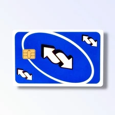 Uno Reverse Blue Credit Card Sticker Debit Card Skin Cover