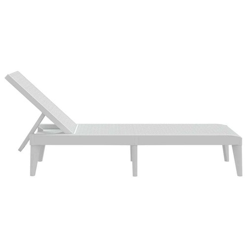 Sun Lounger White 100% Polypropylene Standard Height-Adjustable - Picture 5 of 10