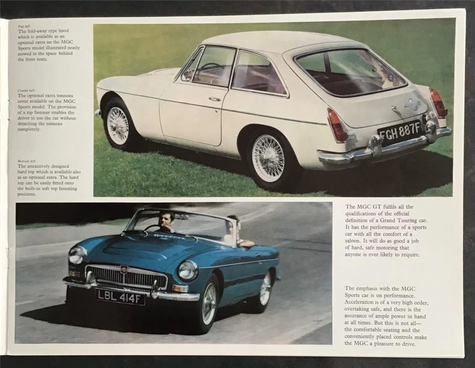 MG MGC SPORTS & GT Car Sales Brochure Sept 1967 #2468 - Image 3 of 4
