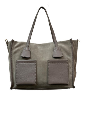 RIPANI Alda Tote Bag L I621ON Tasche aus Wildleder und Leder taupe Made in Italy