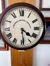 Antique Single Fusee London County Council Office Station School English Clock