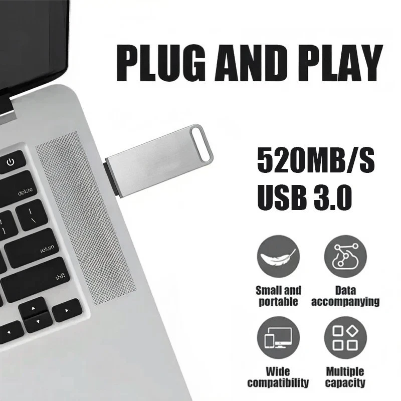Lenovo USB 3.0 Flash Drive 1TB 2TB Metal Memory Stick High Speed U D