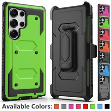 For Samsung Galaxy S21 Ultra S22 S23 Shockproof Hard Phone Case Cover Belt Clip