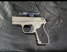 Vintage mini metal gun lighter With Laser