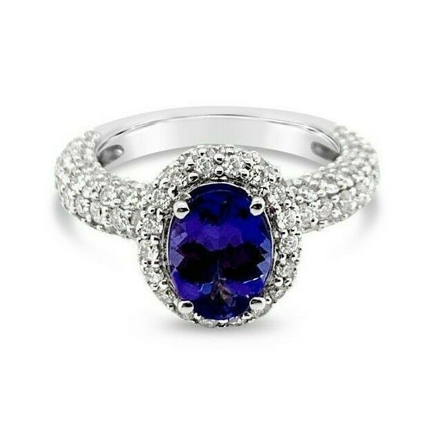 Le Vian 18K White Gold Cocktail Ring for Women 3.44 cts Tanzanite Diamond Size 6