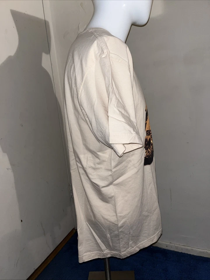 George Harrison 黑马短袖 %100 棉图案 T 恤黄色 XL 码 — 第 3/4 张图片