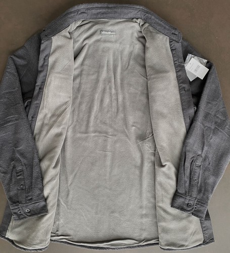 NEW! ~ EDDIE BAUER Fleece Lined Flannel Shirt Jacket, M MED Carbon Gray ~ ($115) - Imagen 3 de 13