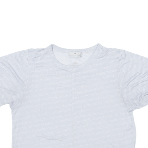 T-shirt ADIDAS STELLA MCCARTNEY logo stampa all over blu manica corta donna S - Foto 2 di 8