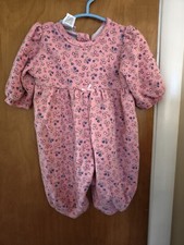 Rainbow Tag Vintage Carters One Piece Baby Romper Pink Floral Size 3-6 Months