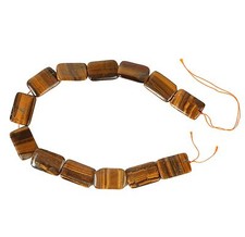 String of Large Rectangular Tiger Eye Beads for Jewellery Making (TIG002S)
