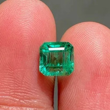 Natural Green Colombian Emerald Certified Asscher Cut 5.23 Ct Loose Gemstone A 