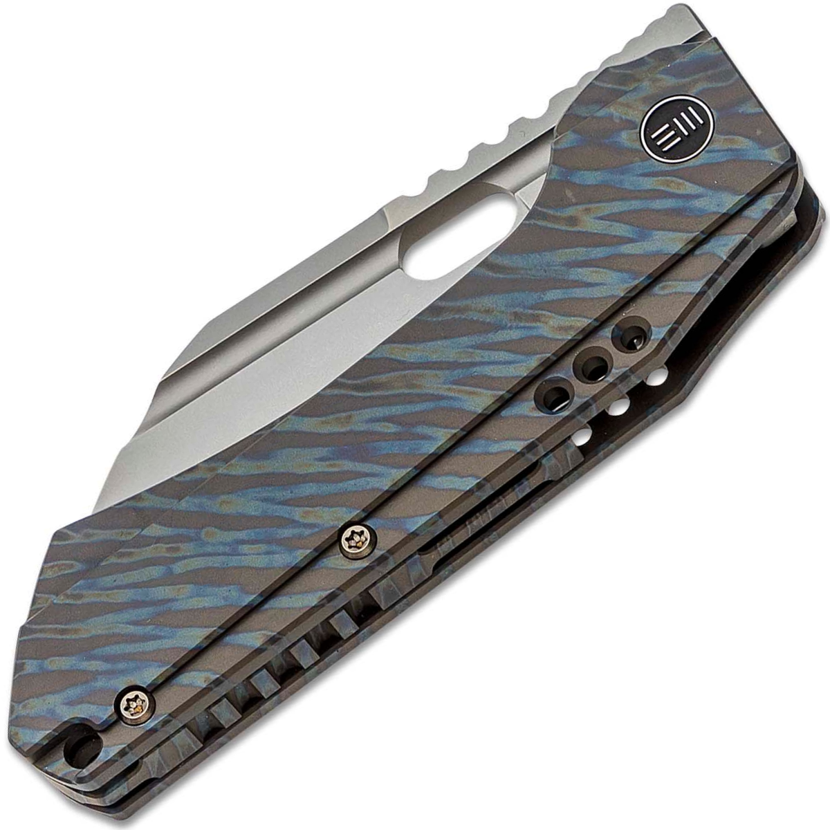 WE Roxi 3 Front Flipper S35VN Stonewashed Blade FLAMED