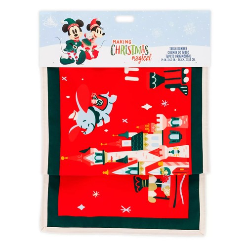 Disney Parks Fantasyland Castle Christmas Reversible Table Runner New with Tags - Picture 2 of 3