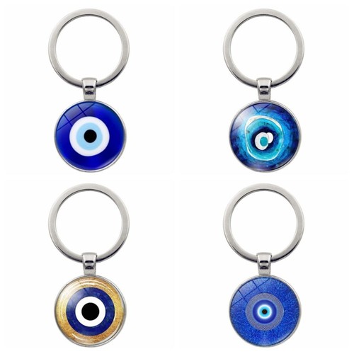 Turkish Blue Evil Eye Pendant Trendy Evil Eye Keyring Bag Charm Car Jewelry - Picture 12 of 24