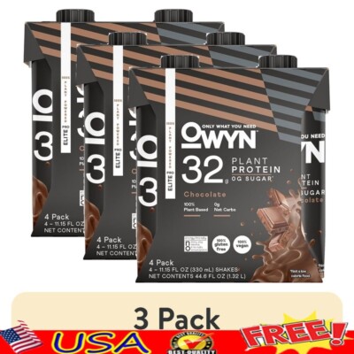 Plant-Based Protein Shake 32g Vegan Gluten-Free Keto Pre Post Workout 3 Pack New