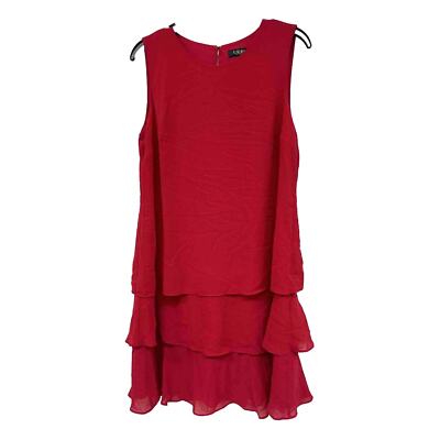 NWT Sz 6 Lauren Ralph Lauren Red Sleeveless Layered Tank Dress. Back  Keyhole | eBay