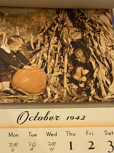 1942 Adv Calendar~FOURNIER'S Gas Station-Corduroy Tires- Sebewaing, MI~AD141 - Picture 15 of 20