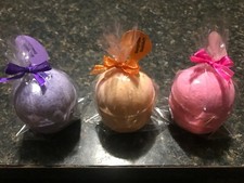 LOT of 3 ORANGE CITRUS Essential Oil BATH BOMBS with SURPRISE RINGS inside