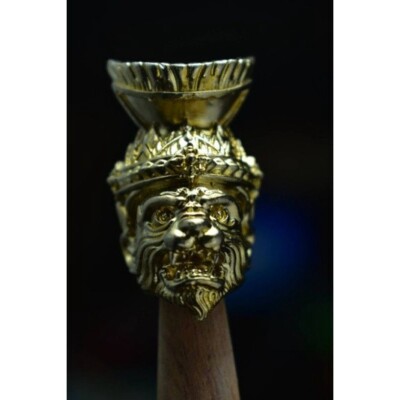 Pu Chao Saming Prai Brass Head Talisman Mystical Power Of Protect Yant + Stand