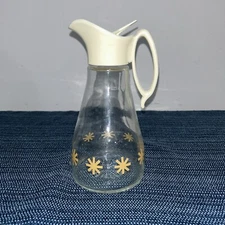 Vintage MCM Atomic 1960s Starburst Dispenser Pitcher Server Log Cabin Syrup