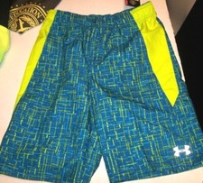 NEW Under Armour boys sz Youth Medium 10 12 swim swimsuit trunks shorts blue