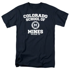 Colorado School of Mines Adult T-Shirt Circle Logo, Navy, S-5XL