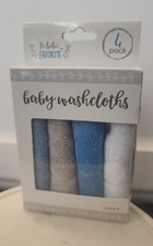 Baby Infant Wash Cloths   4 pack   Bath time    Blue   Soft very lightweight   NEW   