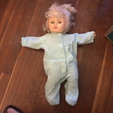 Baby Doll Soft Body Baby Doll Blue Sleepy Eyes 18  Long Curly Blonde