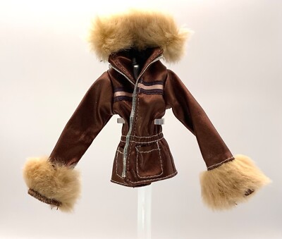 Barbie My Scene Chillin Out Brown Faux Fur Coat 2003 Mattel C1586 Replacement