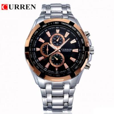 Armbanduhr Curren 8023 Herren Analog Quarz Modern Silver Schwarz Gold lac