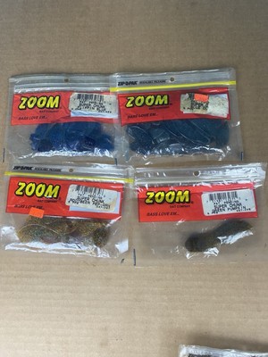 Zoom WormsSuper Chunk 4 Packs Blue Pumpkin Root Beer Lot Soft Bait Fishing Mixed