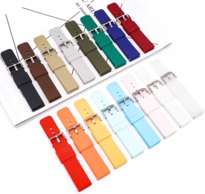 SOFT SILICONE RUBBER WATCH SMART BAND STRAP 12MM TO 24MM QUICK RELEASE UK