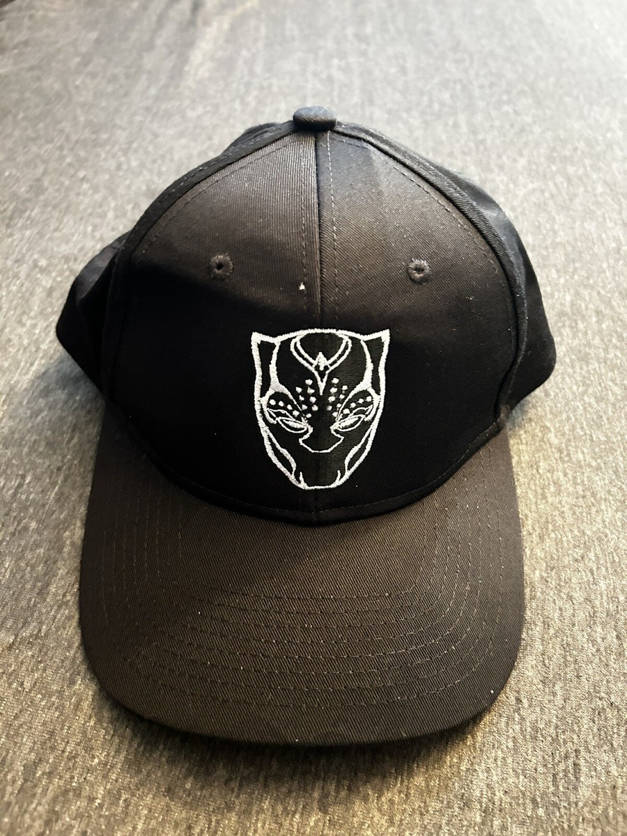 Marvel Balck Panther Hat Black Adjustable OSFM Wakanda Forever