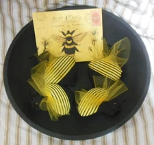 Primitive/Rustic Farmhouse Fat Honey Bees-bowl fillers/ornies/tucks Set of 4