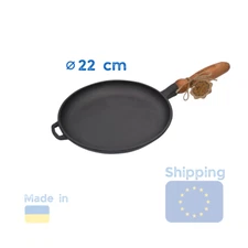 Cast Iron Pancake and Crepe Pan for Sweet Home Cooking 22cm, Maysternya