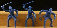 Marx Recast Civil War Union Cavalry - 6 in 3 poses mid blue color - toy soldiers