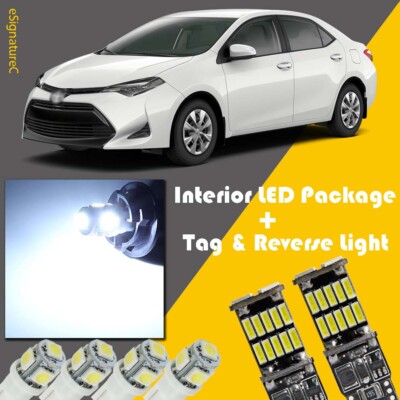 10 x White LED Interior + Reverse Light Package For 2001 - 2024 Toyota Corolla