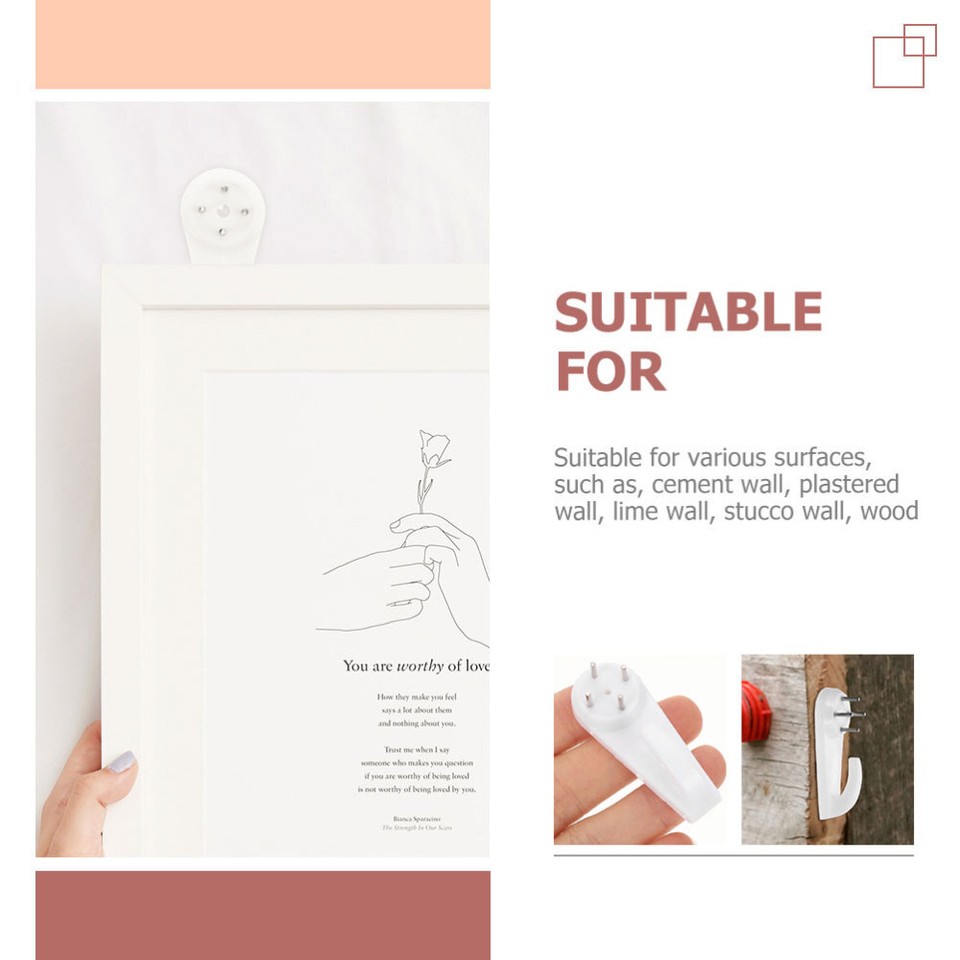 50 Pcs Invisible Nail Hangers No Trace Hook Non Wall Nonmark Art